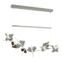 Hubbardton Forge Belladonna 50" Wide LED Crystal Linear Pendant Sterling / Bronze