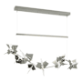 Hubbardton Forge Belladonna 50" Wide LED Crystal Linear Pendant Sterling / Natural Iron