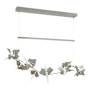 Hubbardton Forge Belladonna 50" Wide LED Crystal Linear Pendant Sterling / Soft Gold