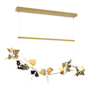 Hubbardton Forge Belladonna 50" Wide LED Crystal Linear Pendant Modern Brass / Dark Smoke