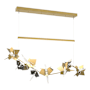 Hubbardton Forge Belladonna 50" Wide LED Crystal Linear Pendant Modern Brass / Natural Iron