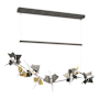 Hubbardton Forge Belladonna 50" Wide LED Crystal Linear Pendant Natural Iron / Modern Brass