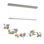 Hubbardton Forge Belladonna 50" Wide LED Crystal Linear Pendant Sterling / Modern Brass