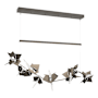 Hubbardton Forge Belladonna 50" Wide LED Crystal Linear Pendant Dark Smoke / Oil Rubbed Bronze