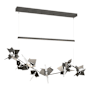 Hubbardton Forge Belladonna 50" Wide LED Crystal Linear Pendant Natural Iron / Oil Rubbed Bronze