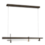 Hubbardton Forge Tenon 48" Wide LED Linear Chandelier Bronze / Clear