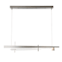 Hubbardton Forge Tenon 48" Wide LED Linear Chandelier Vintage Platinum / Clear