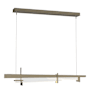 Hubbardton Forge Tenon 48" Wide LED Linear Chandelier Soft Gold / Clear