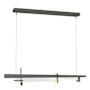 Hubbardton Forge Tenon 48" Wide Linear Pendant Natural Iron / Clear