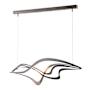 Hubbardton Forge Crossing Waves 45" Wide Suspension Linear Pendant Dark Smoke