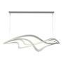 Hubbardton Forge Crossing Waves 45" Wide Suspension Linear Pendant Vintage Platinum
