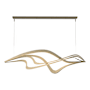 Hubbardton Forge Crossing Waves 45" Wide Suspension Linear Pendant Soft Gold