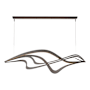 Hubbardton Forge Crossing Waves 45" Wide Suspension Linear Pendant Oil Rubbed Bronze