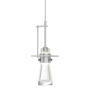 Hubbardton Forge Erlenmeyer 4" Wide Mini Pendant Vintage Platinum / Clear