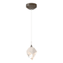 Hubbardton Forge Chrysalis 6" Wide Mini Pendant Bronze / White