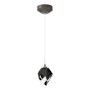 Hubbardton Forge Chrysalis 6" Wide Mini Pendant Dark Smoke / Black