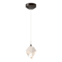 Hubbardton Forge Chrysalis 6" Wide Mini Pendant Oil Rubbed Bronze / White