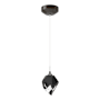 Hubbardton Forge Chrysalis 6" Wide Mini Pendant Oil Rubbed Bronze / Black / Clear