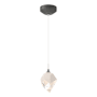 Hubbardton Forge Chrysalis 6" Wide Mini Pendant Natural Iron / White
