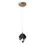 Hubbardton Forge Chrysalis 6" Wide Mini Pendant Soft Gold / Black / Clear