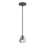 Hubbardton Forge Gatsby 5" Wide Crystal Mini Pendant Natural Iron