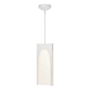 Hubbardton Forge Cypress 8" Wide LED Mini Pendant White / Seeded Clear