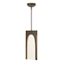 Hubbardton Forge Cypress 8" Wide LED Mini Pendant Bronze / Seeded Clear