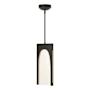 Hubbardton Forge Cypress 8" Wide LED Mini Pendant Black / Seeded Clear