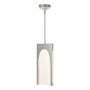 Hubbardton Forge Cypress 8" Wide LED Mini Pendant Vintage Platinum / Seeded Clear
