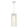 Hubbardton Forge Cypress 8" Wide LED Mini Pendant Sterling / Seeded Clear