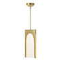 Hubbardton Forge Cypress 8" Wide LED Mini Pendant Modern Brass / Seeded Clear