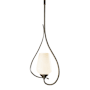 Hubbardton Forge Flora 8" Wide Mini Pendant Dark Smoke / White