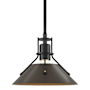 Hubbardton Forge Henry 10" Wide Mini Pendant Black / Bronze
