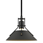 Hubbardton Forge Henry 10" Wide Mini Pendant Black / Natural Iron