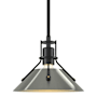 Hubbardton Forge Henry 10" Wide Mini Pendant Black / Sterling
