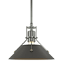 Hubbardton Forge Henry 10" Wide Mini Pendant Sterling / Dark Smoke