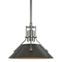 Hubbardton Forge Henry 10" Wide Mini Pendant Sterling / Oil Rubbed Bronze