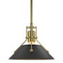 Hubbardton Forge Henry 10" Wide Mini Pendant Modern Brass / Black