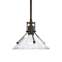 Hubbardton Forge Henry 10" Wide Mini Pendant Bronze / Clear