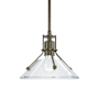 Hubbardton Forge Henry 10" Wide Mini Pendant Soft Gold / Clear