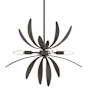 Hubbardton Forge Dahlia 4 Light 22" Wide Taper Candle Pendant Dark Smoke