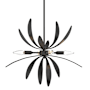 Hubbardton Forge Dahlia 4 Light 22" Wide Taper Candle Pendant Black