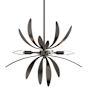 Hubbardton Forge Dahlia 4 Light 22" Wide Taper Candle Pendant Oil Rubbed Bronze
