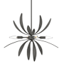 Hubbardton Forge Dahlia 4 Light 22" Wide Taper Candle Pendant Natural Iron