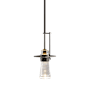 Hubbardton Forge Erlenmeyer 4" Wide Mini Pendant Dark Smoke