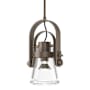 Hubbardton Forge Erlenmeyer 9" Wide Mini Pendant Bronze / Clear