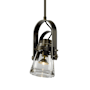 Hubbardton Forge Erlenmeyer 9" Wide Mini Pendant Dark Smoke