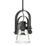 Hubbardton Forge Erlenmeyer 9" Wide Mini Pendant Black / Clear
