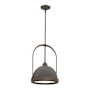 Hubbardton Forge Atlas 14" Wide Pendant Bronze / Natural Iron