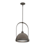 Hubbardton Forge Atlas 14" Wide Pendant Dark Smoke / Bronze